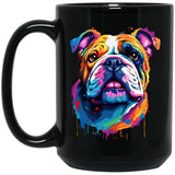 Bulldog Artzy 15 oz. Black Mug