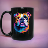 Bulldog Artzy 15 oz. Black Mug